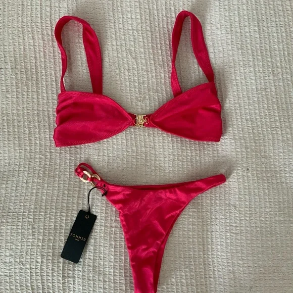 NWT Sommer Swim SORIYA MAGENTA Pink BALCONETTE BIKINI TOP Cheeky Swim Bottoms - Picture 9 of 9